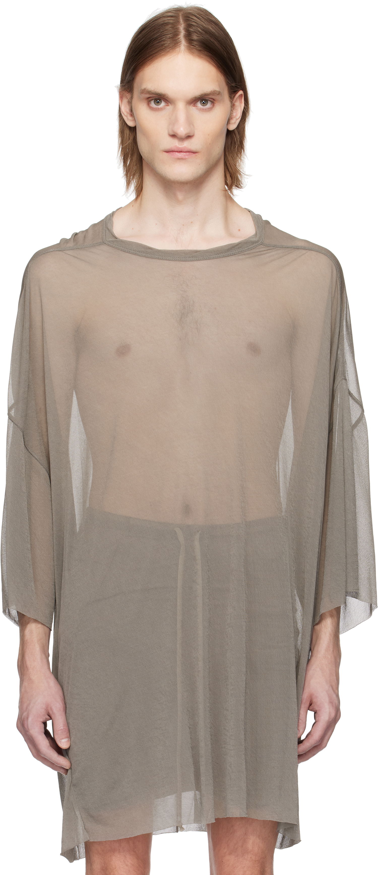 Tričko Rick Owens Rick Owens Hollywood Tommy Sheer T-Shirt Šedá | RR01E5283 JCR, 0