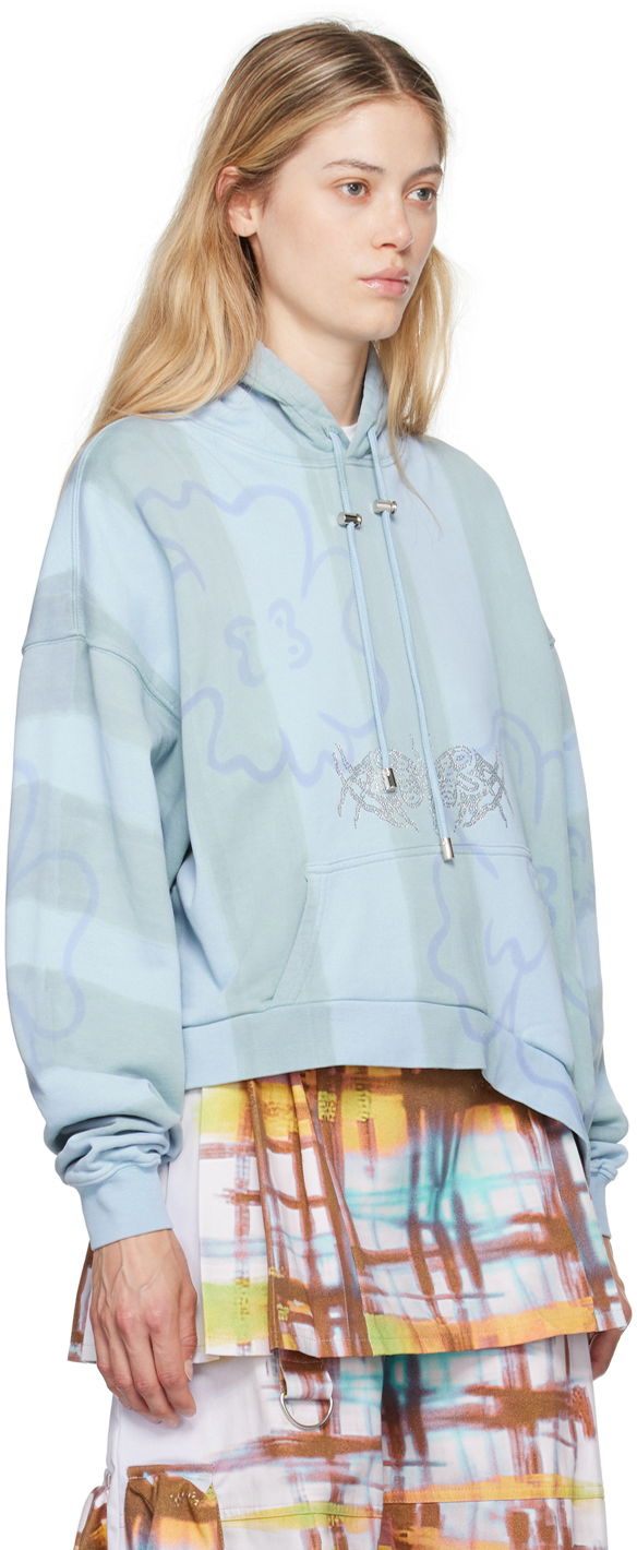 Mikina Collina Strada Collina Strada Wave Hem Hoodie Modrá | XX8510, 1