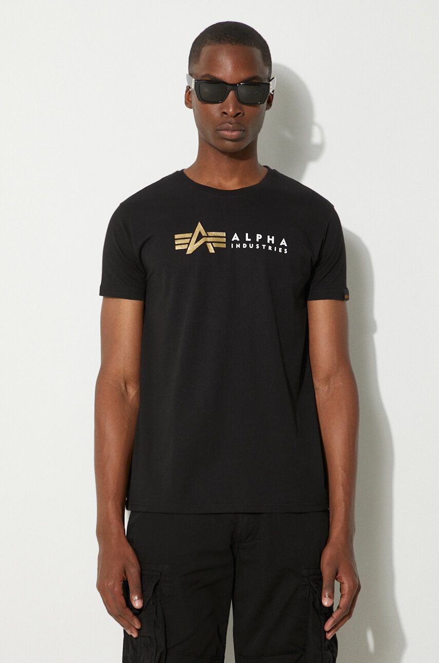 Tričko Alpha Industries T-Shirt With Print Čierna | 118502FP.03, 0