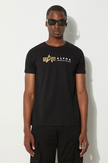 Tričko Alpha Industries T-Shirt With Print Čierna | 118502FP.03, 0