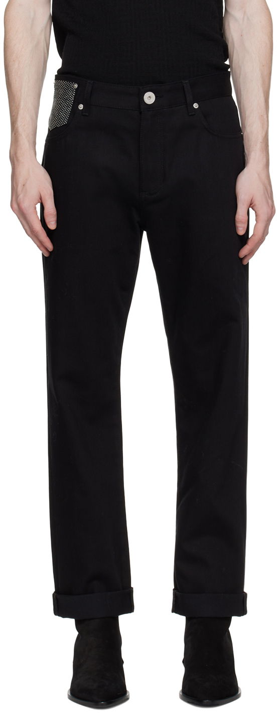Džínsy Balmain Rhinestone Jeans Čierna | BH0MI044DD76, 0
