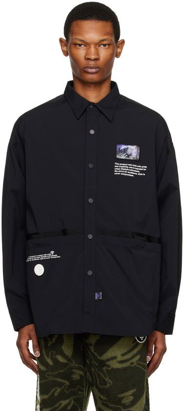 Košeľa AAPE by A Bathing Ape AAPE by A Bathing Ape Holographic Patch Shirt Čierna | AAPSTM8441XXKBKX, 0