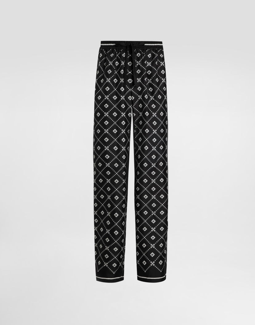 Nohavice Dolce & Gabbana Dolce & Gabbana Printed Twill Trousers Čierna | GVRMATHI1ZVHH8TA