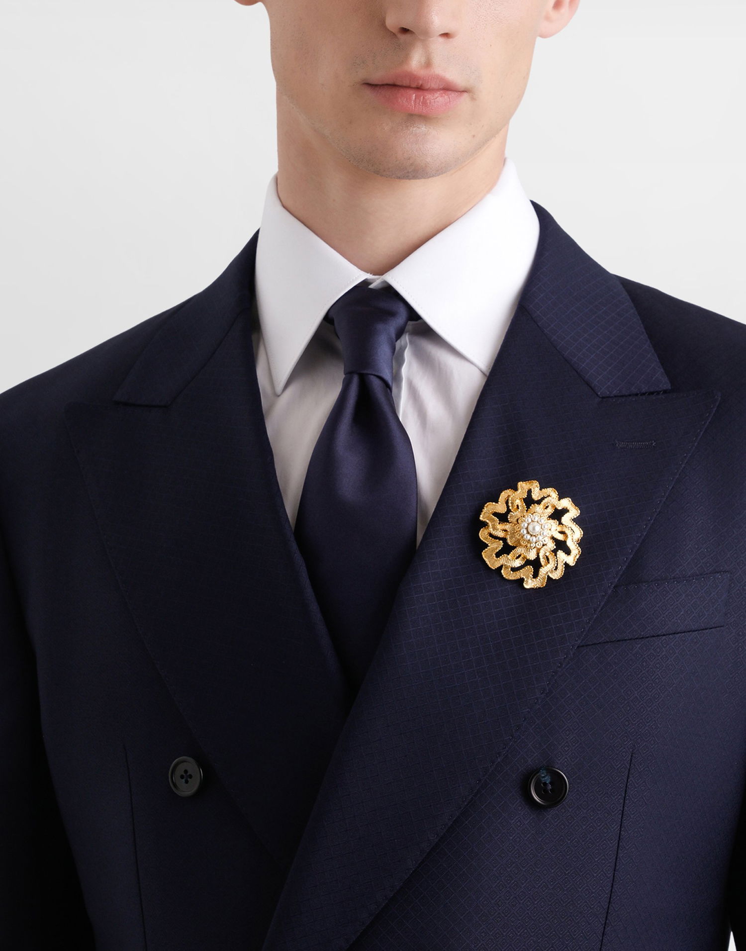 Spona Dolce & Gabbana Dolce & Gabbana Sicilian Gentlemen Gold-Tone & Faux Pearl Brooch Metalická | WPR5S3W1111ZOO00, 1