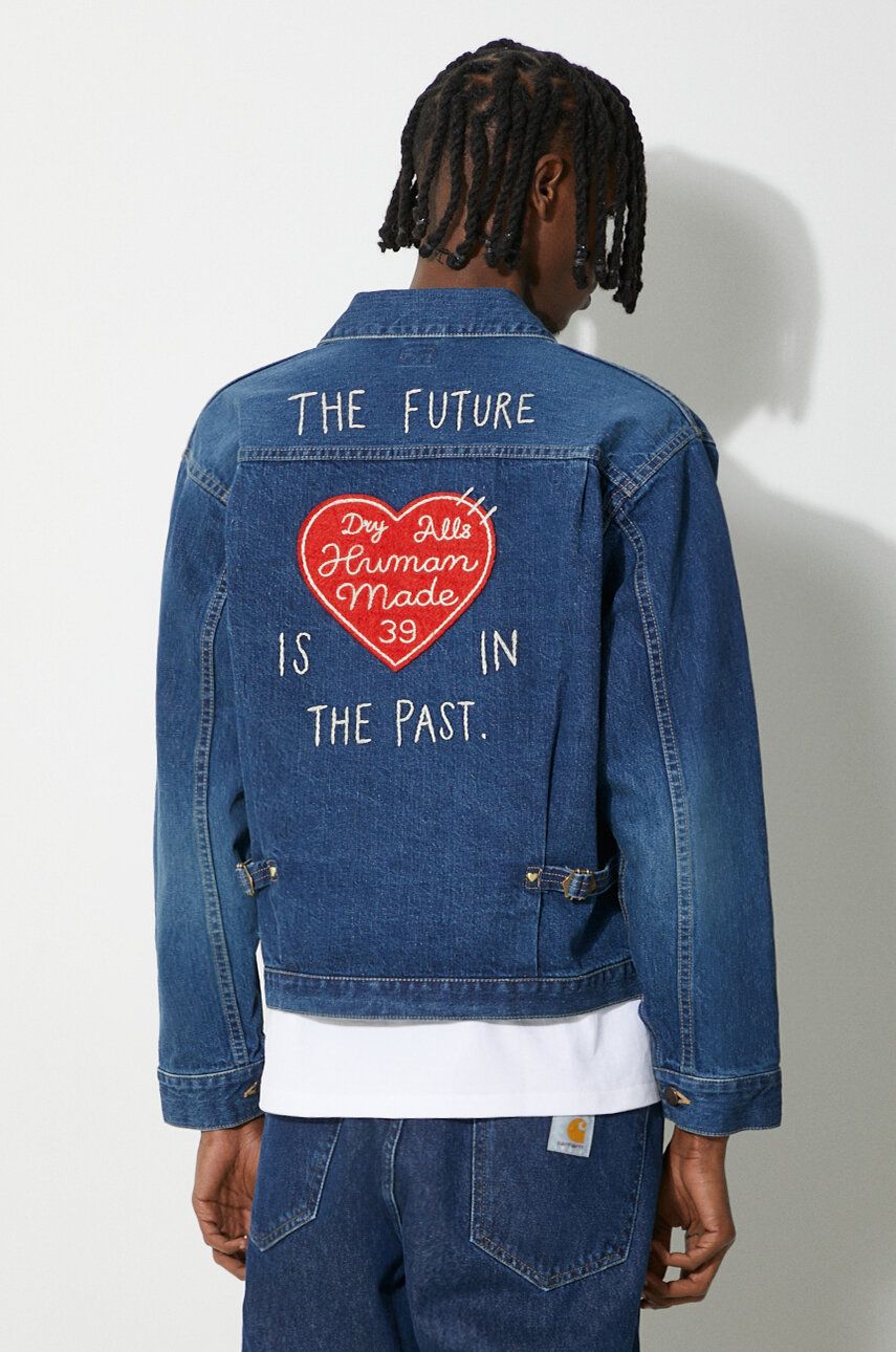 Bunda Human Made Denim Work Jacket Modrá | HM27JK015, 0