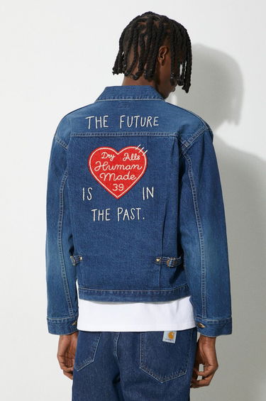 Bunda Human Made Denim Work Jacket Modrá | HM27JK015, 0