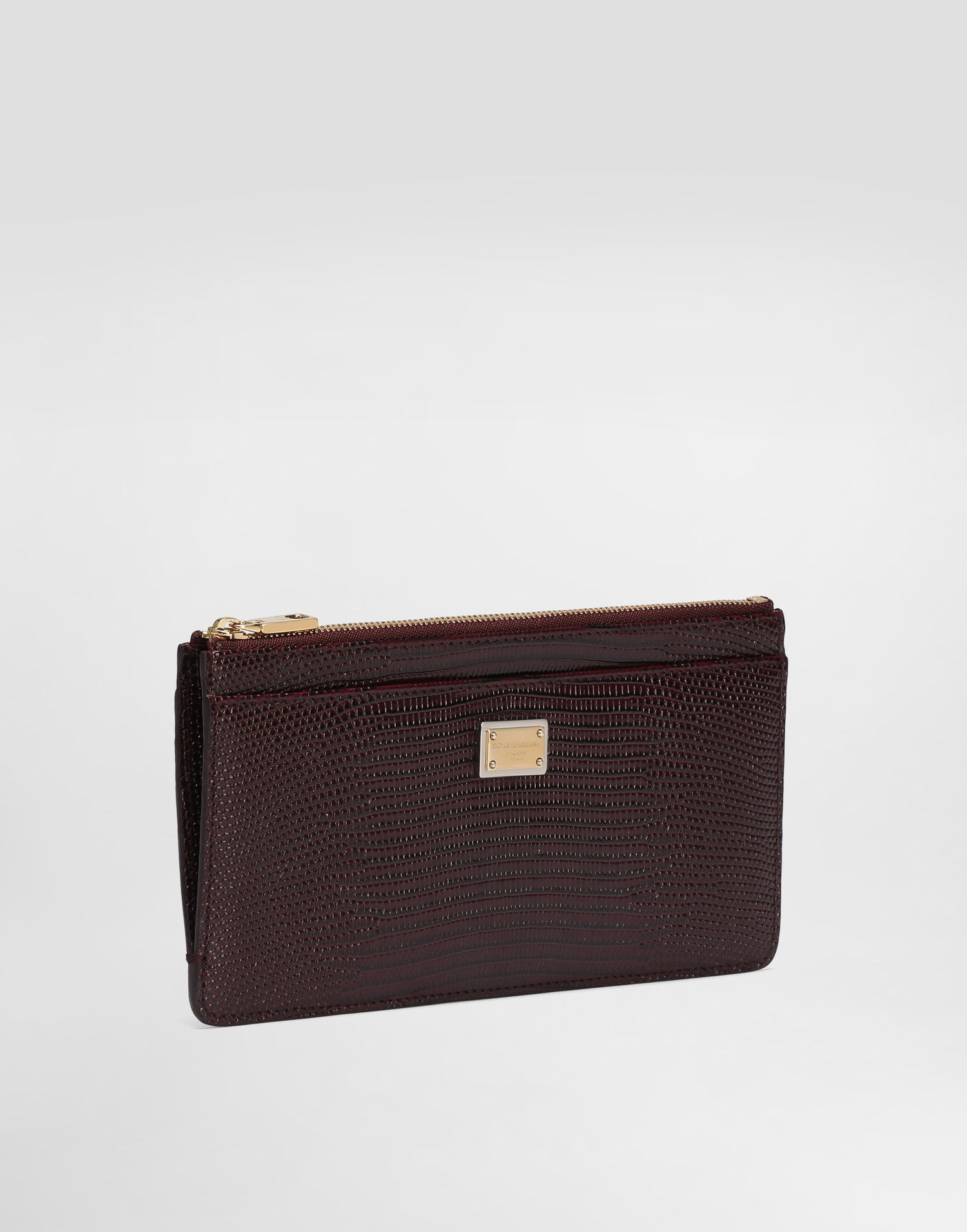 Peňaženka Dolce & Gabbana Dolce & Gabbana Iguana-Print Leather Card Holder Vínová | BI1265A109580342, 1