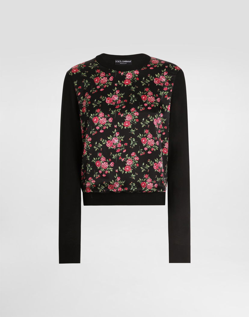 Sveter Dolce & Gabbana Small Rose Bouquets-print Silk And Satin Pullover Rôznofarebný | FXX31TJBSOPHN5XP