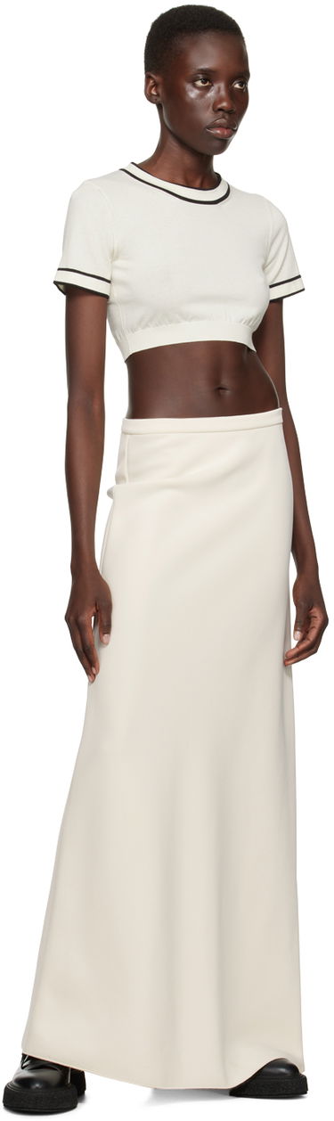 Crop Top Max Mara Max Mara Uscio Cropped T-Shirt Biela | 2411361042600, 3