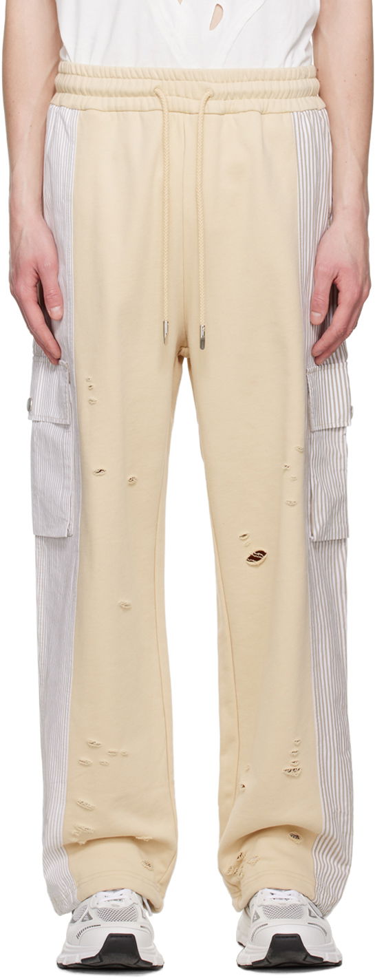 Cargo nohavice Feng Chen Wang Feng Chen Wang Paneled Sweatpants Béžová | FMS15TR09, 0