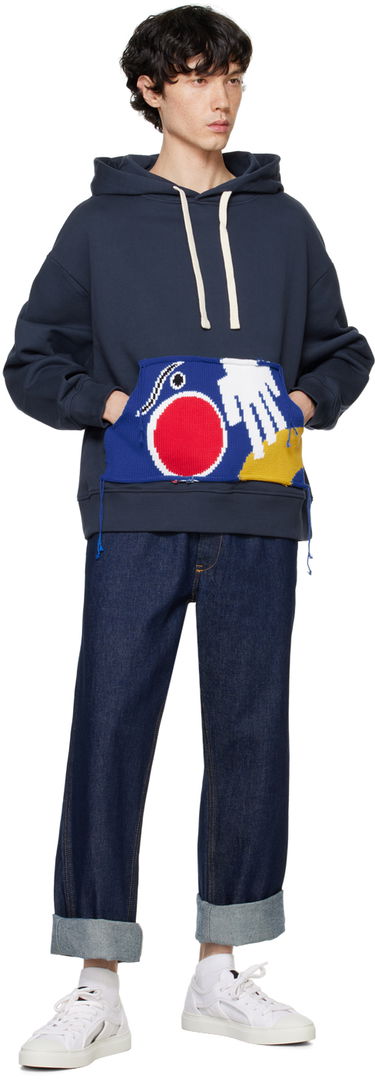Mikina Charles Jeffrey Loverboy Charles Jeffrey LOVERBOY Patchwork Knit Hoodie Modrá | 41100201, 3