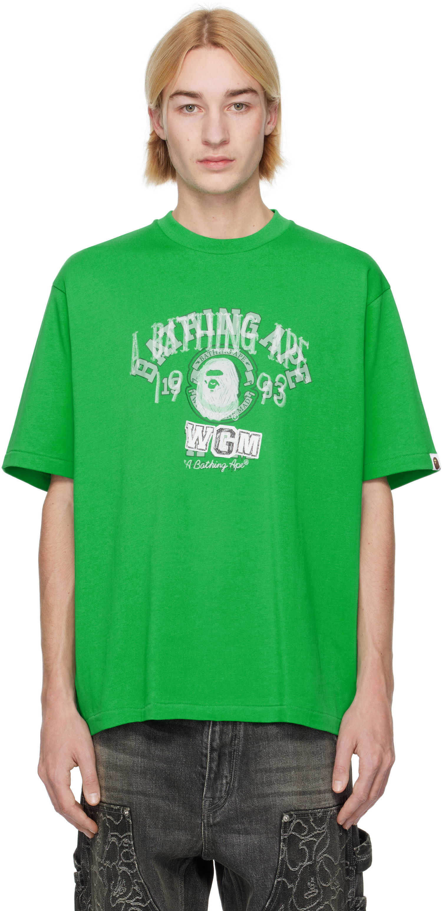 Tričko BAPE Layered College Graphic Relaxed Fit T-Shirt Zelené | 001TEK801317M, 0