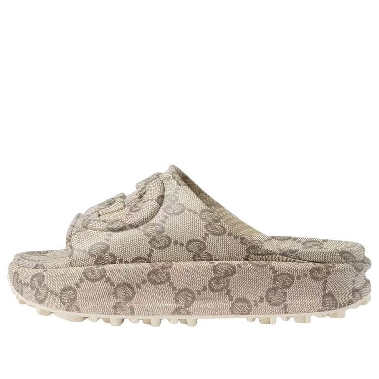 Tenisky a topánky Gucci GG Slide Sandal 'Interlocking G' Béžová | 725535-JAAC6-9742