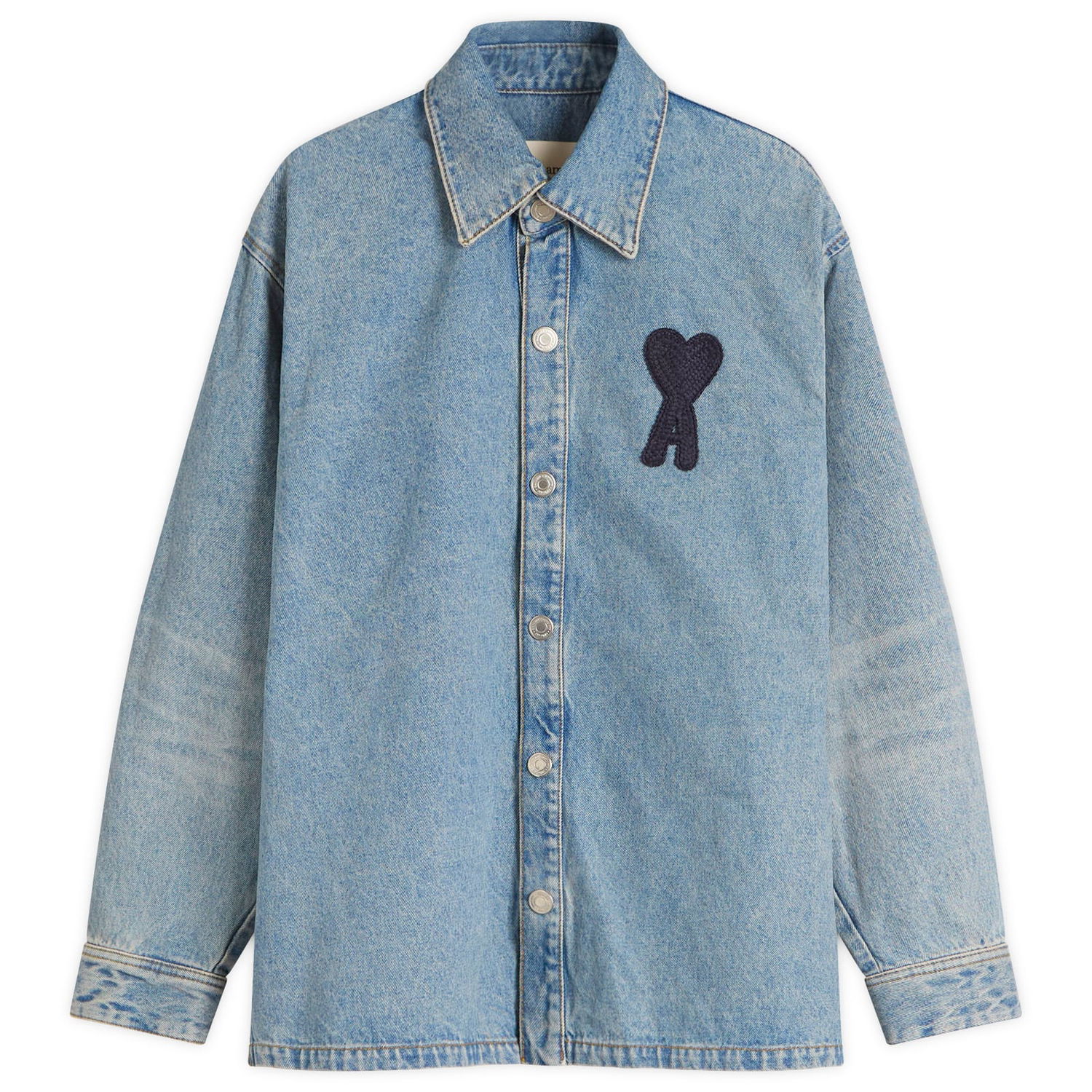 Košeľa AMI AMI Paris ADC Denim Overshirt Size Large Modrá | HJK275-DE0046-480, 0