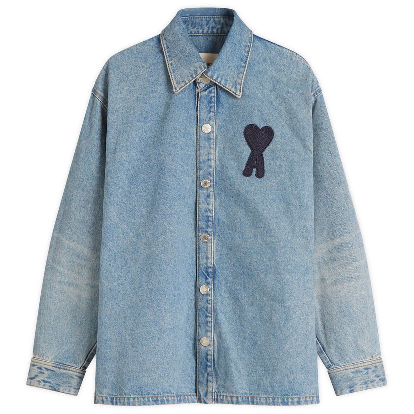 Košeľa AMI AMI Paris ADC Denim Overshirt Size Large Modrá | HJK275-DE0046-480