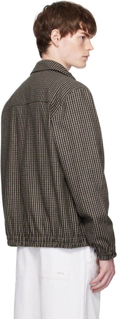 Bunda A.P.C. A.P.C. Gilbert Houndstooth Zip Jacket Hnedá | WOASP-M32018, 2