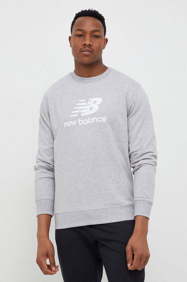 Mikina New Balance Essentials Stacked Logo French Terry Crewneck Šedá | MT31538AG, 0