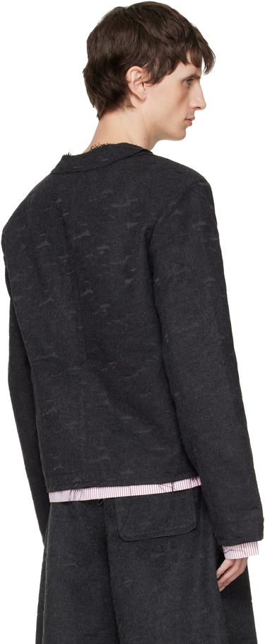 Bunda Charles Jeffrey Loverboy LOVERBOY Piercing Distressed Collarless Jacket Čierna | 052020301, 2