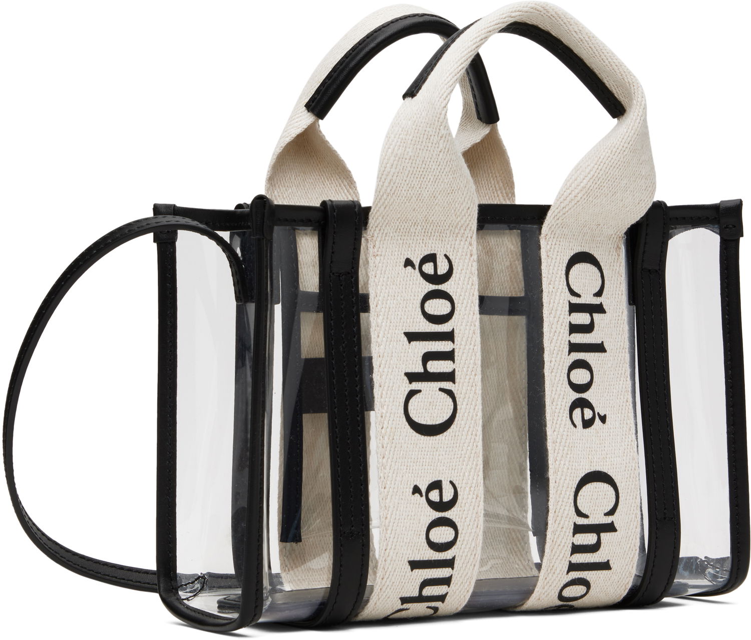 Kabelka CHLOÉ Chloé Woody Clear Tote Čierna | CH25UP237P65, 1