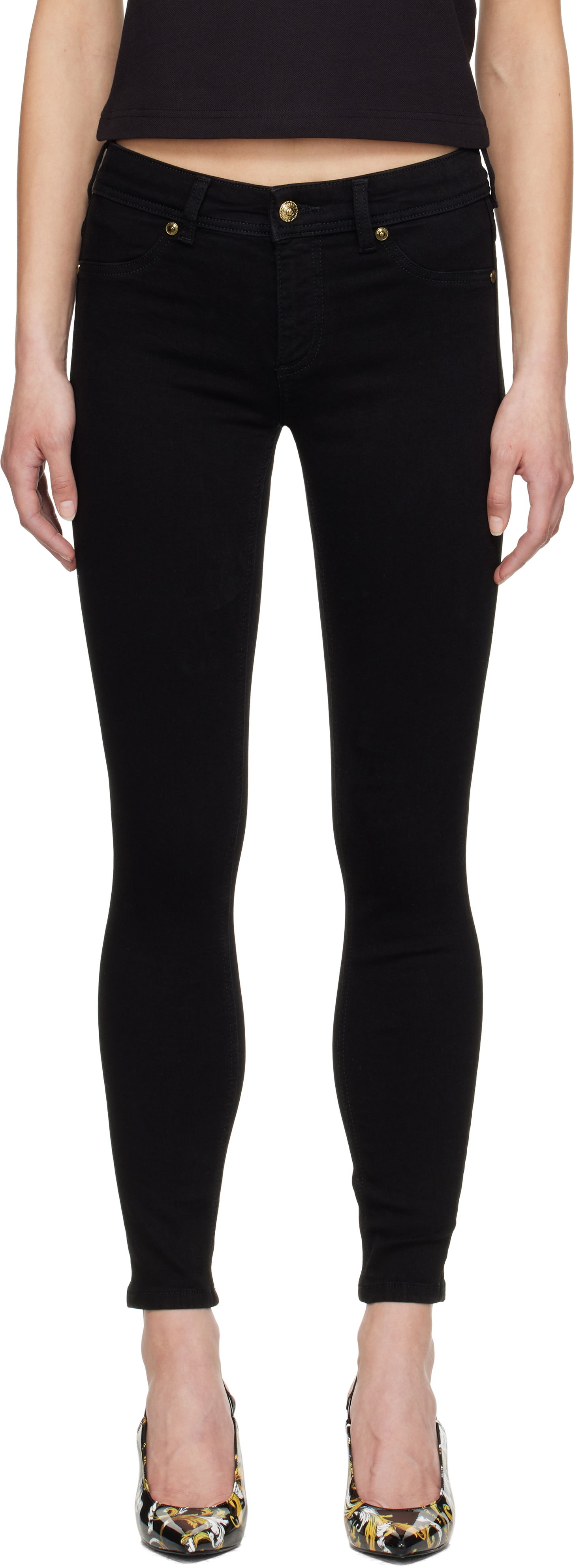 Džínsy Versace Versace Jeans Couture Jegging Jeans Čierna | E78HAB5J0_ECDW00, 0