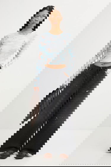 Crop Top Fiorucci Beatitudo Print Long Sleeve Crop Rôznofarebný | W25FWTLO003LY01BL02, 4