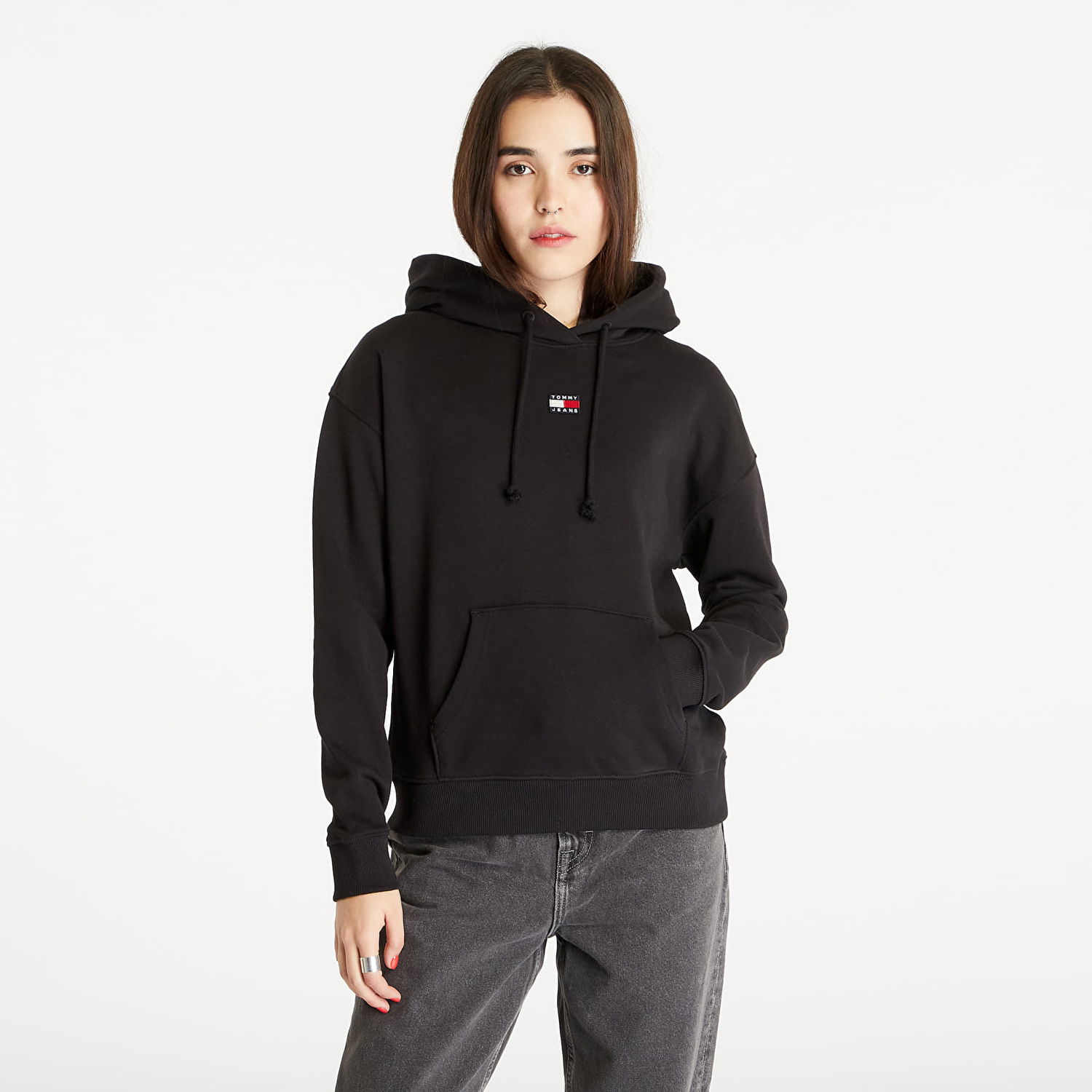 Mikina Tommy Hilfiger BOXY BADGE HOODIE Čierna | DW0DW15411 BDS, 0