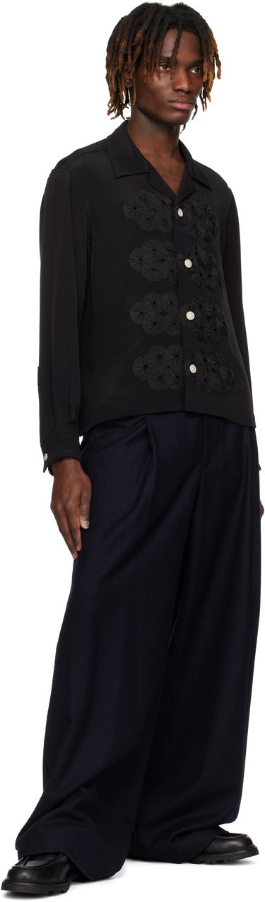 Košeľa Bode Bode Ribbon Garland Shirt Čierna | MRS25SH037, 3