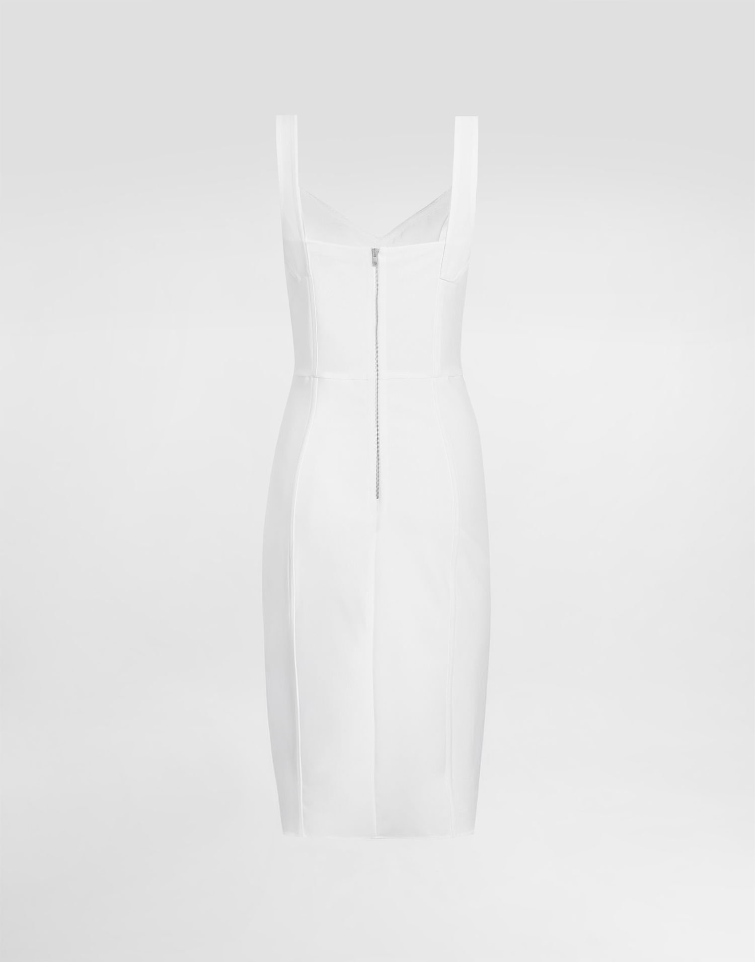 Šaty Dolce & Gabbana Sheath Dress in Elastic Fabric and Lace Size 46 Biela | F63G9TGDCLQW0800, 1