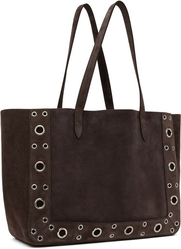 Tote bag Valentino Valentino Garavani Medium Nellcôte Suede Shopping Tote Hnedá | 6W0B0R79JET, 2