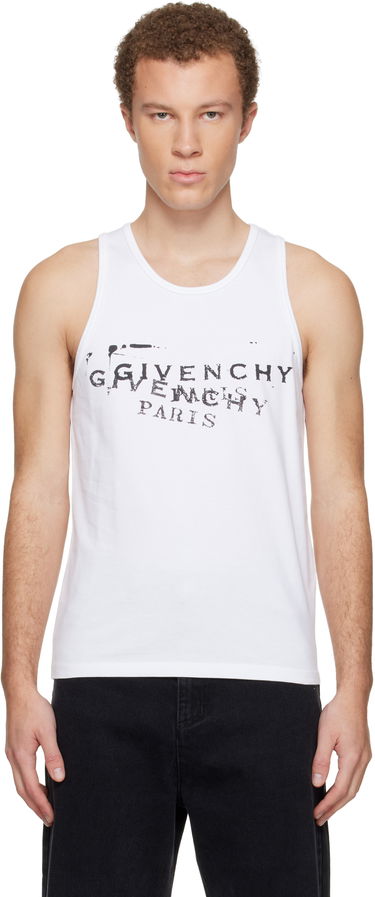Tielko Givenchy Distressed Stamp Print Tank Top Biela | BM71NH3YSA100, 0