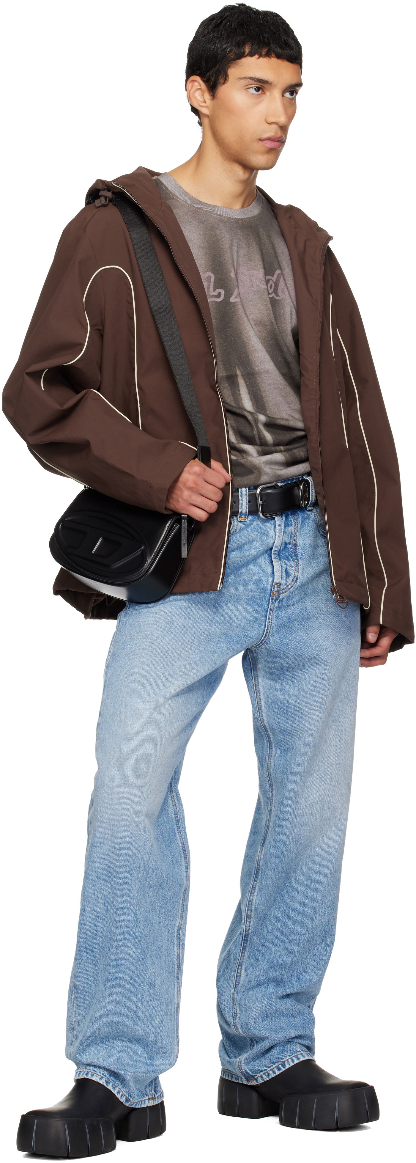 B-1dr Oval D Loop Leather Belt