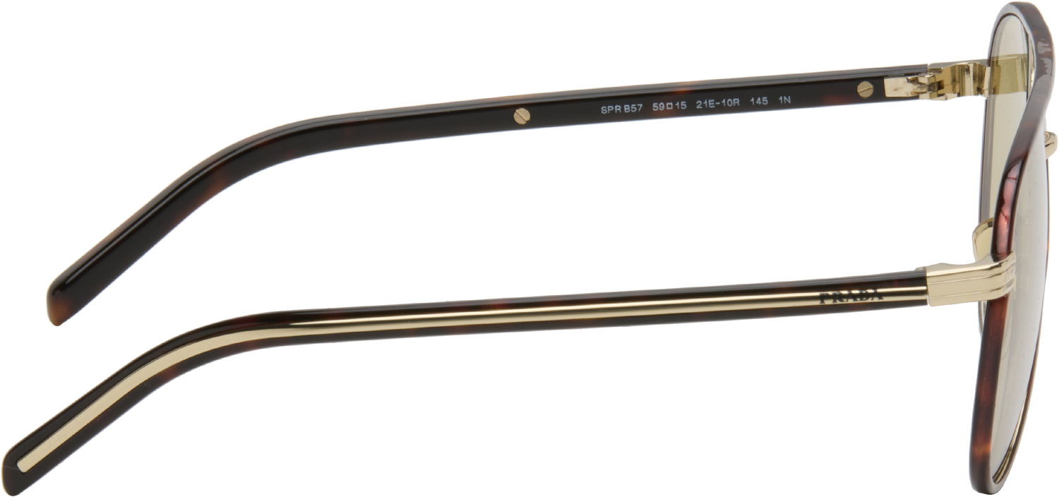 Slnečné okuliare Prada Iconic Metal Plaque Tortoiseshell Aviator Sunglasses Hnedá | 0PR B57S 21E10R59 8056262504444, 1