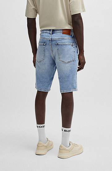 Šortky BOSS Maine Regular-Fit Comfort-Stretch Denim Shorts Modrá | 50537816, 1