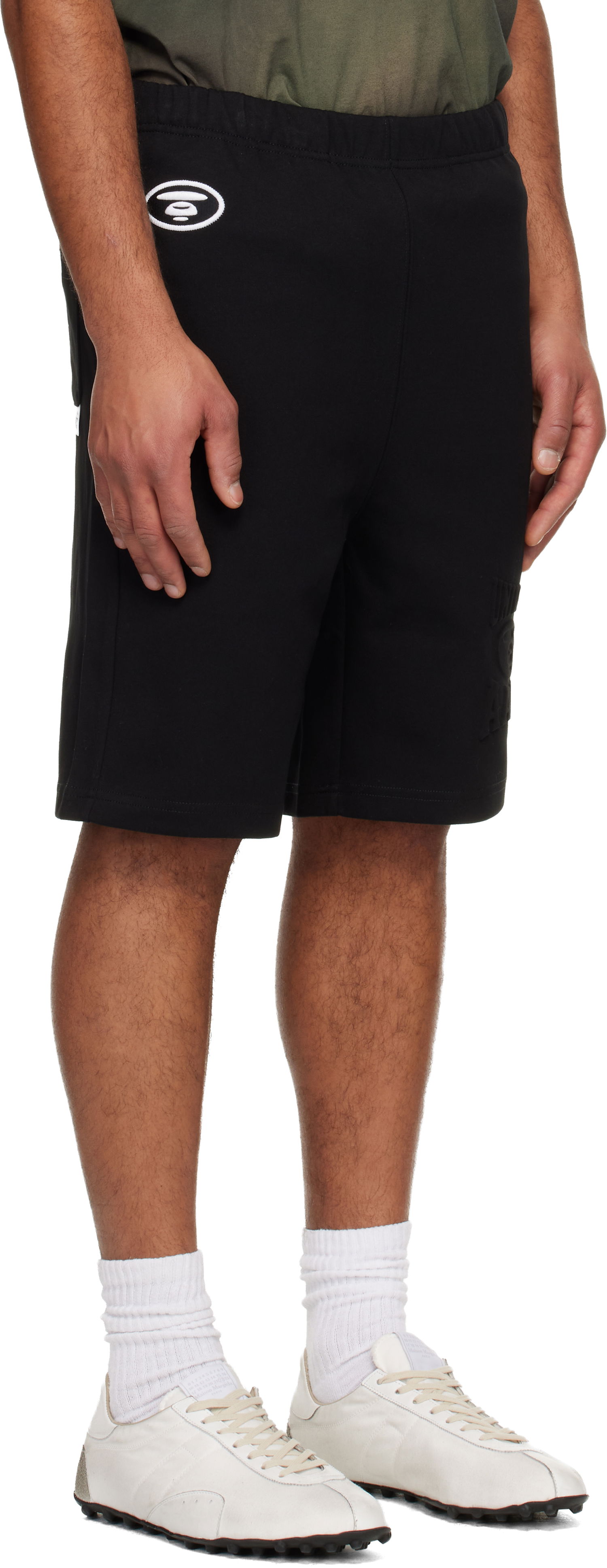 Šortky AAPE by A Bathing Ape 'AAPEUNVS' Moonface Logo Sweat Shorts Čierna | AAPSPMB699XXNBKX, 1