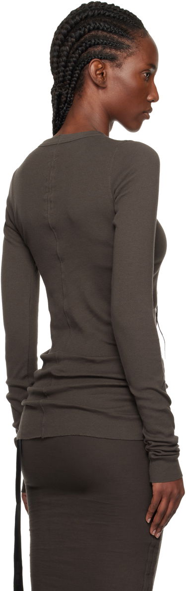 Tričko Rick Owens DRKSHDW Concordians Ribbed Long-Sleeve T-shirt Hnedá | DS02E7217 RN, 2