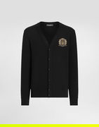 Embroidered Crest Virgin Wool Cardigan