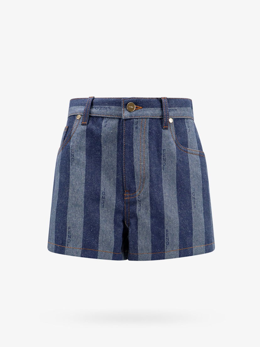 Šortky FENDI Striped Denim Shorts Modrá | FLP839AS8JF0QB0