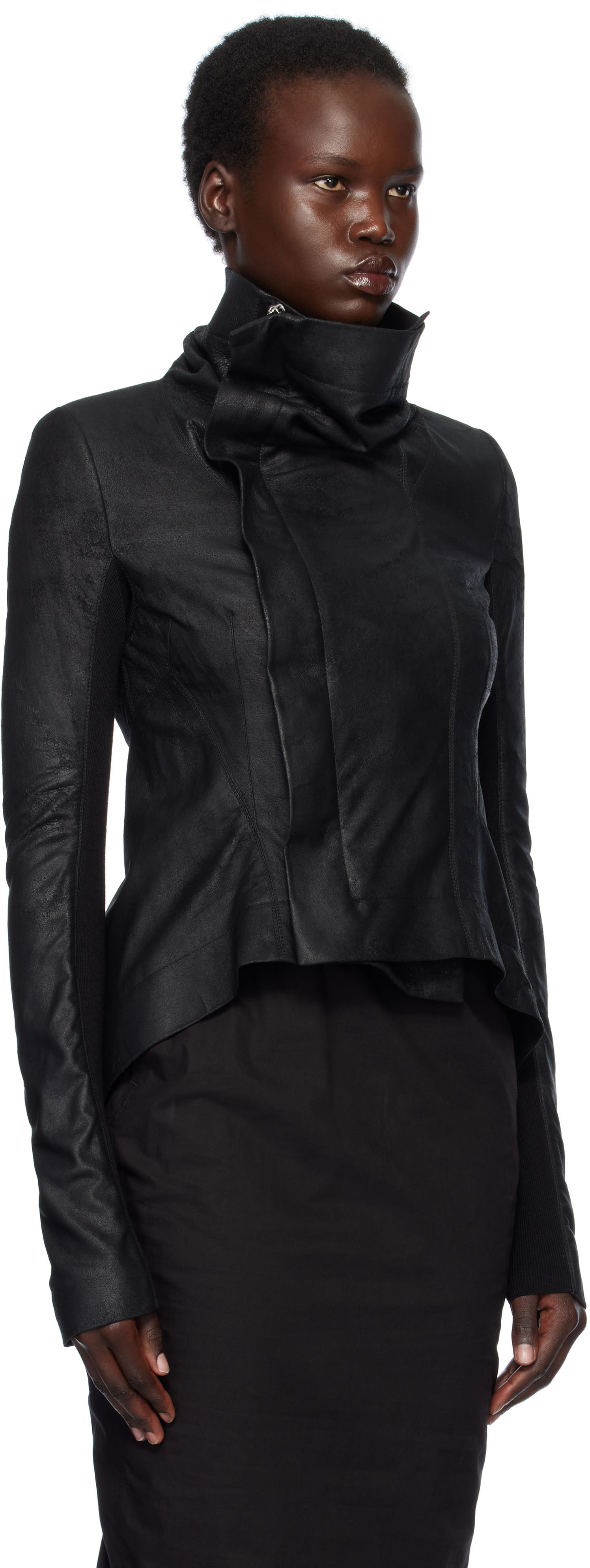 Bunda Rick Owens Rick Owens Hollywood Naska Biker Leather Jacket Čierna | RP01E7743 LBA, 1
