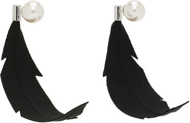 Náušnice Marni Marni Fabric Feather Earrings Čierna | ORMV0560A0 T2001, 1