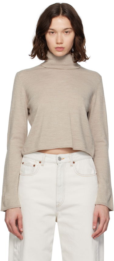 Sveter Maison Margiela MM6 Maison Margiela Knitted Cropped Turtleneck Béžová | S52HA0296 M13133, 0