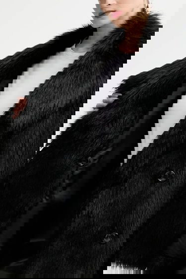 Kabáty STAND STUDIO Faux Fur Coat Katalina Čierna | 66545.9393, 5