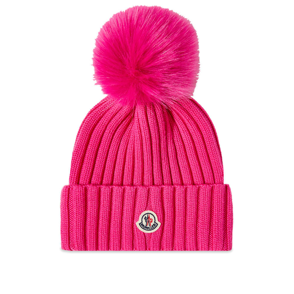 Kulicha Moncler Logo Bobble Beanie Hot Pink Ružová | 3B000-28-A9327-564, 0