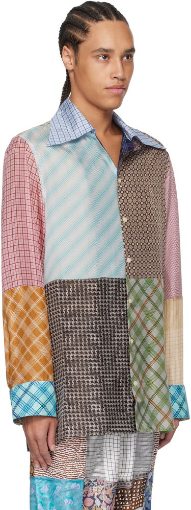 Košeľa Marine Serre Marine Serre Regenerated Silk Patchwork Lapel Collar Shirt Rôznofarebný | USI031A UWOV0028, 1