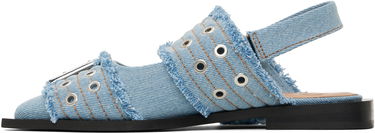 Šaty GANNI GANNI Charms Buckle Denim Flats Modrá | S2939, 2