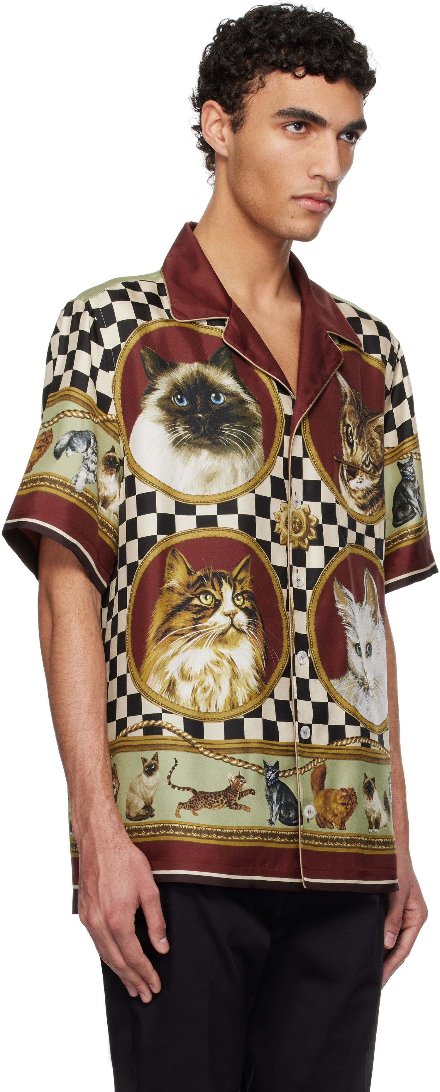 Košeľa Dolce & Gabbana Dolce&Gabbana Silk Cat Print Shirt Rôznofarebný | G5LH3THI1VV, 1