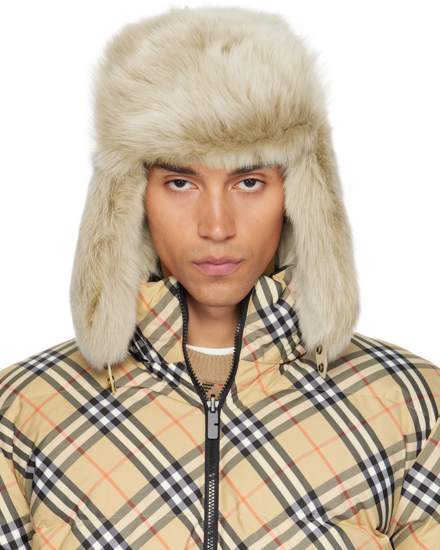 Klobúk Burberry Burberry Shearling Trapper Hat Béžová | 8114666, 0
