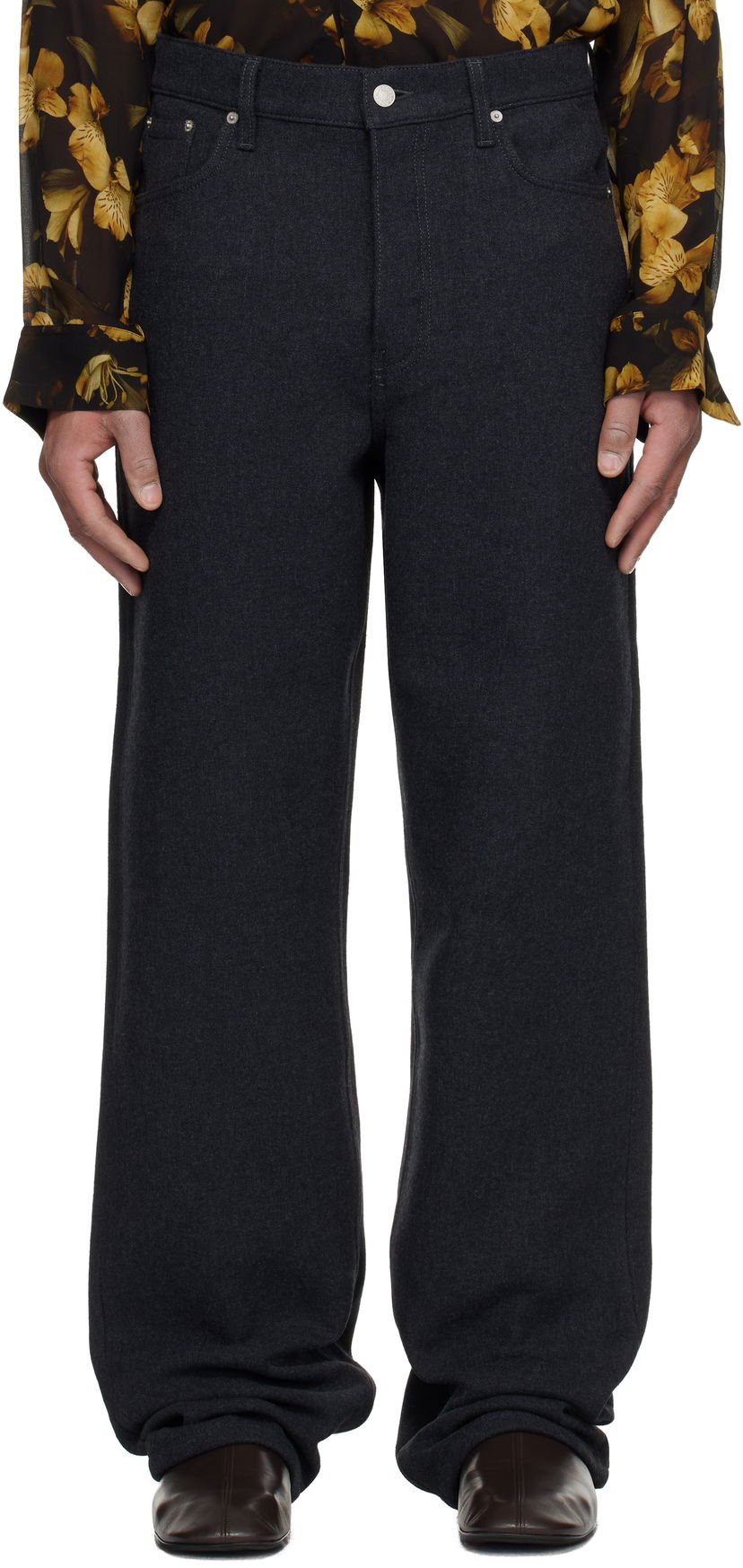 Nohavice Dries Van Noten Dries Van Noten Loose Fit Trousers Šedá | 252-020928-2118