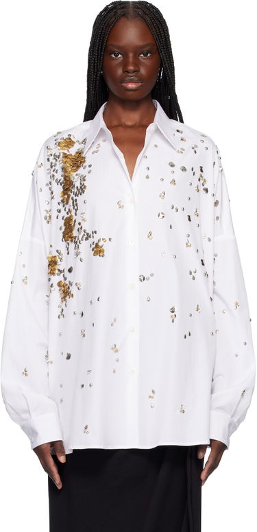 Košeľa Dries Van Noten Dries Van Noten Oversized Embellished Shirt Biela | 251-010759-1466, 0