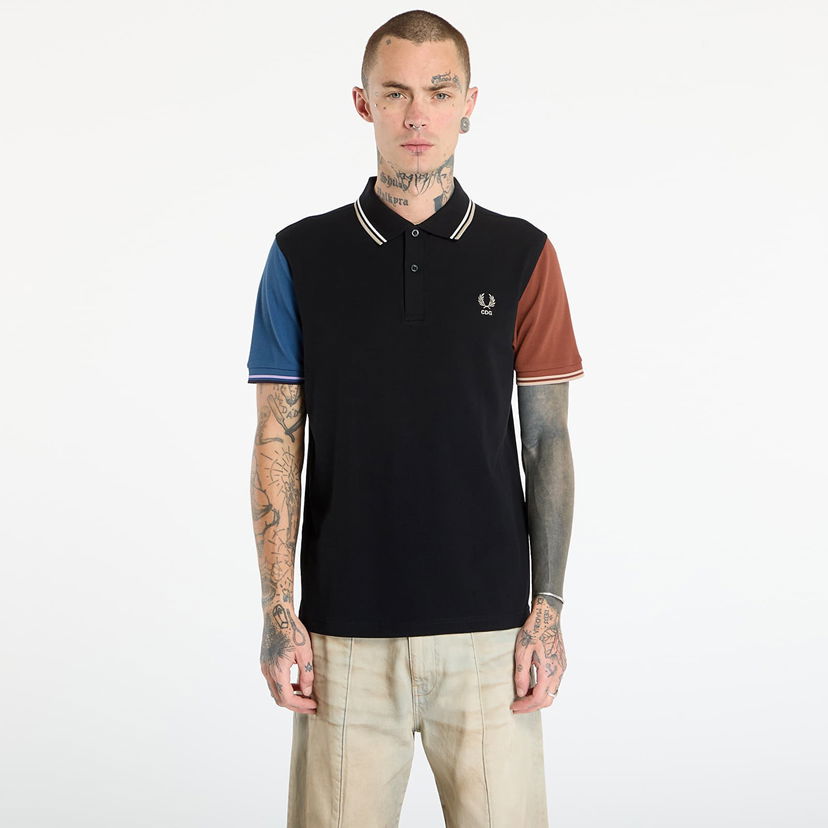 Polo tričko COMME des GARÇONS Comme des Garçons SHIRT x Fred Perry Color Block Polo Knit Rôznofarebný | FP-T502-W25 Black