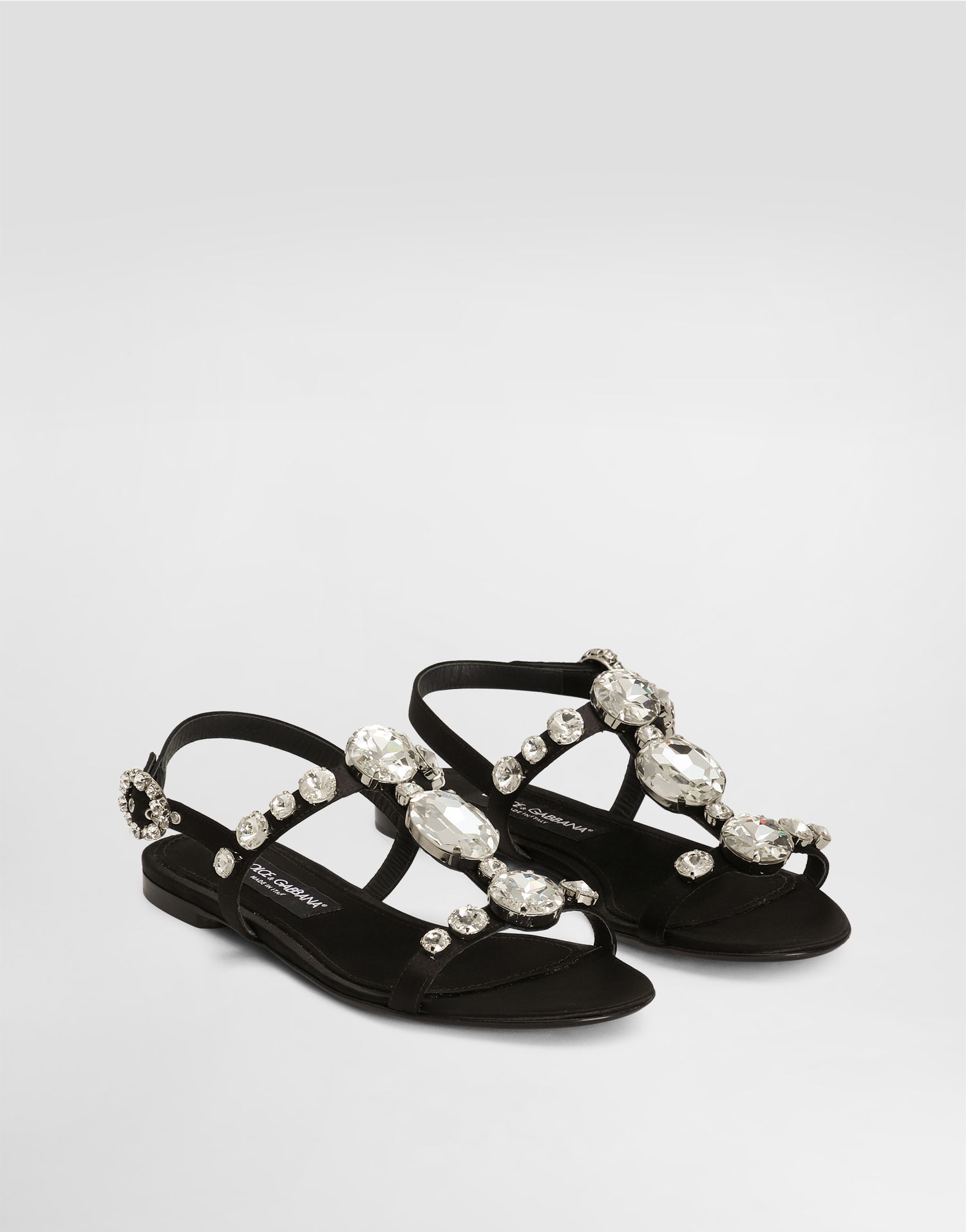 Tenisky a topánky Dolce & Gabbana Satin Sandals With Gemstone Embellishment Čierna | CQ0601A9T438S488, 1